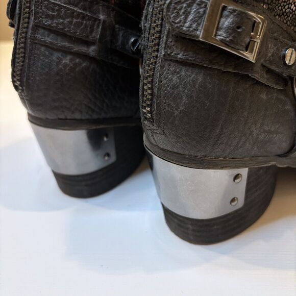 Vogue Screamo Black Leather Suede Back Zipper Women's Ankle Boots‎ Size 7 M - Picture 8 of 13